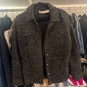 IRO Charcoal and Black Textured Jacket